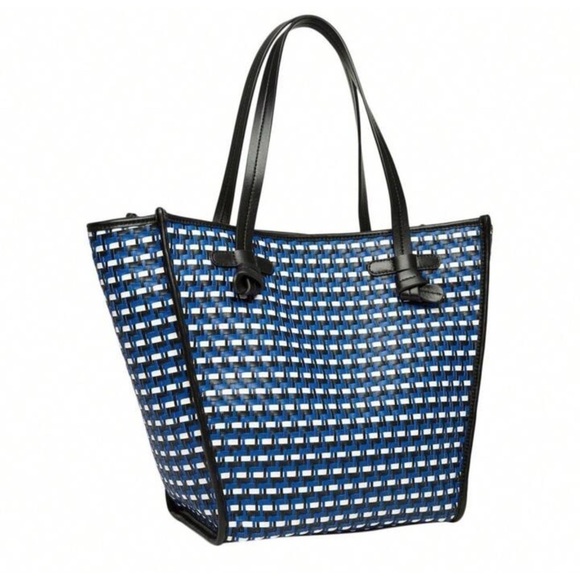 J MCLAUGHLIN LUCILLE HANDBAG DBL HANDLES MAGNET CLOSURE INNER POCKET COLORBLOCK - Picture 2 of 13